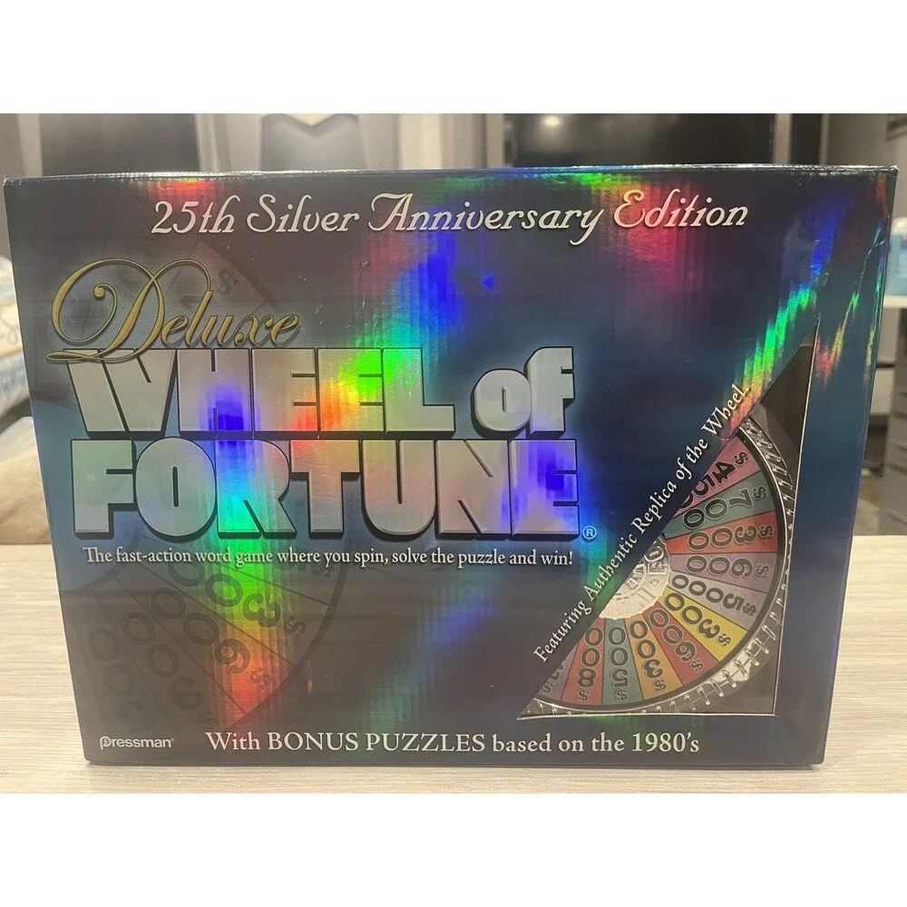 DELUXE WHEEL OF FORTUNE 25th Silver Anniversary Edition, Pressman  Bonus Puzzles